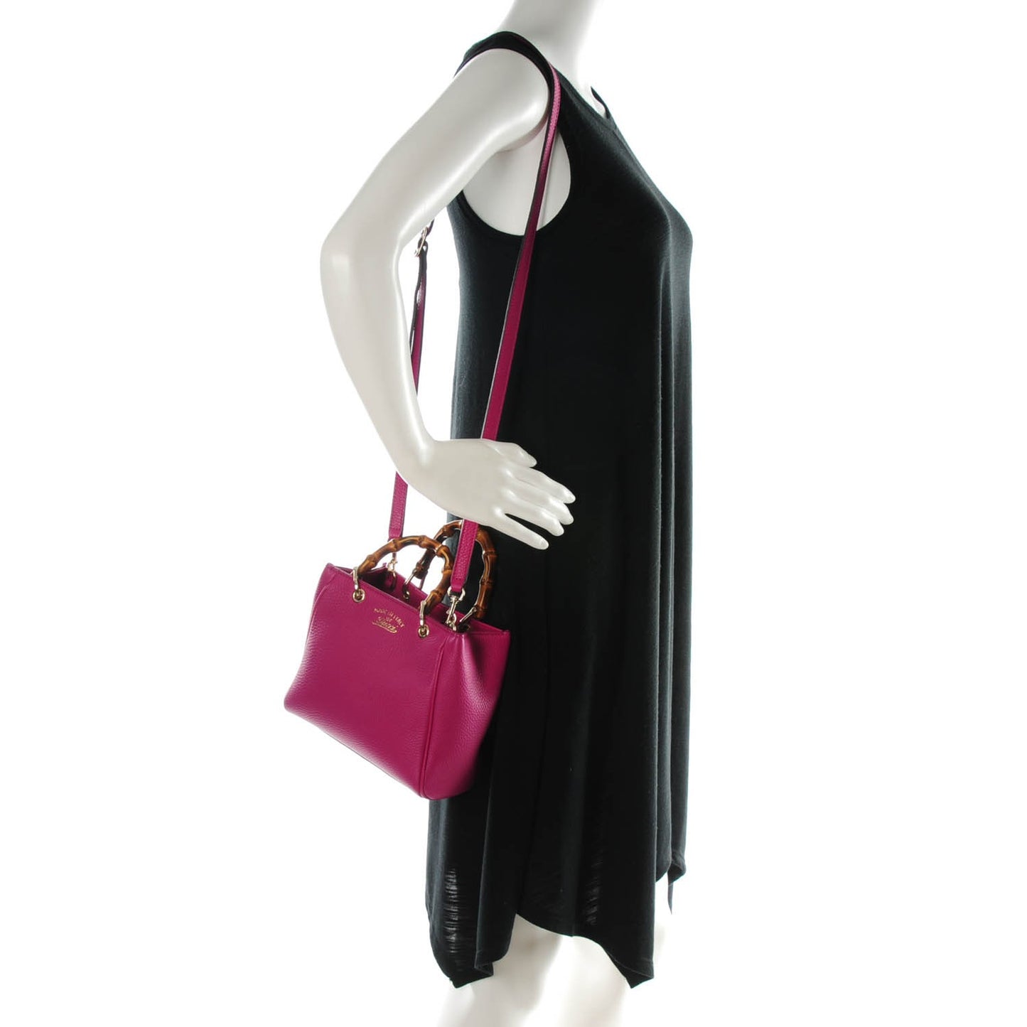 Cellarius Calfskin Calfskin Mini Bamboo Shopper Tote Bright Bouganville