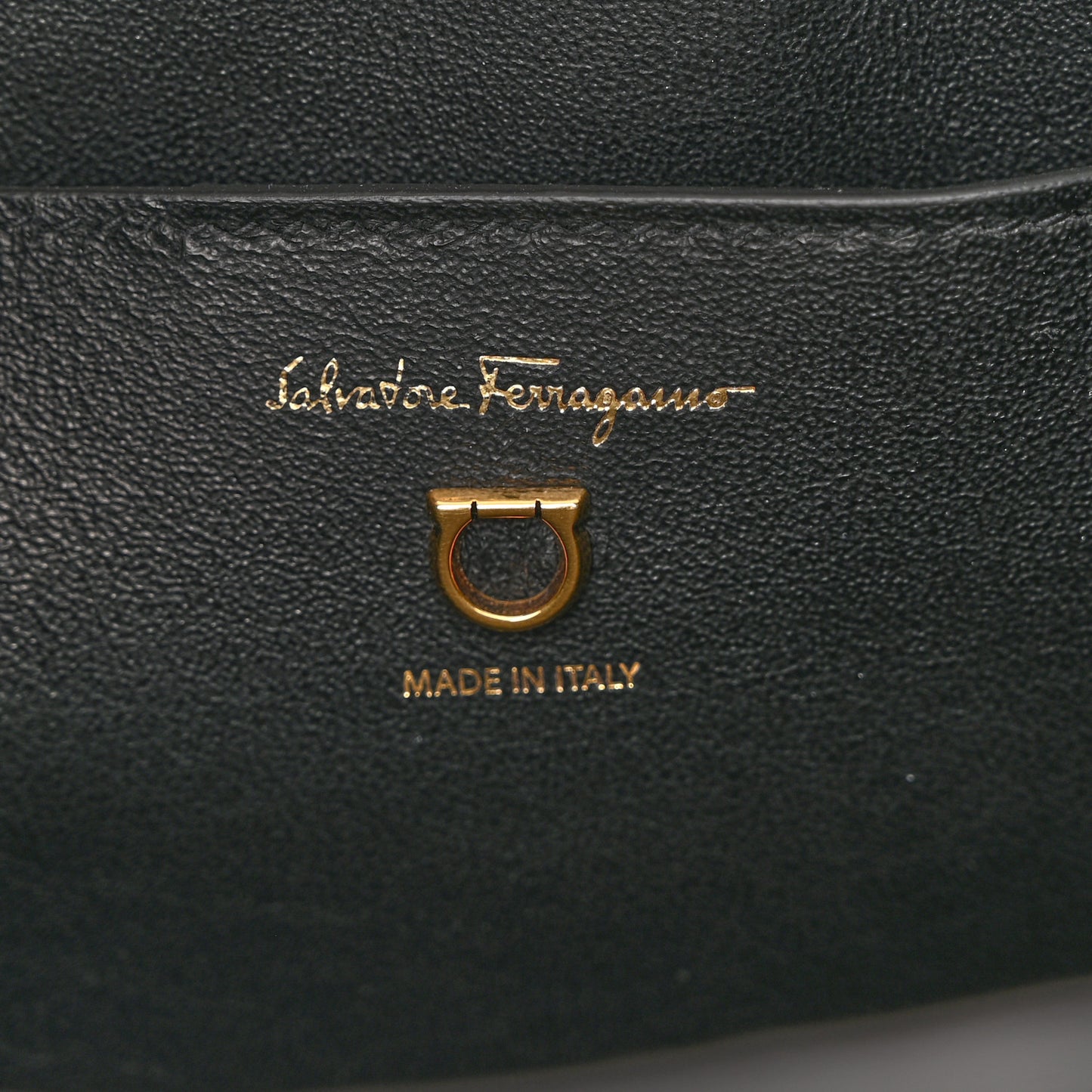 Calfskin Crocodile Embossed Trifolio Shoulder Bag Black