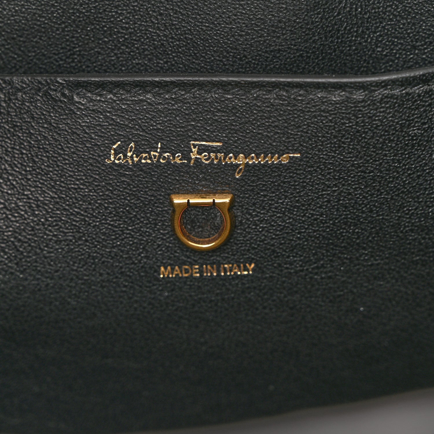 Salvatore Ferragamo Calfskin Crocodile Embossed Trifolio Shoulder Bag Black 6 of 10