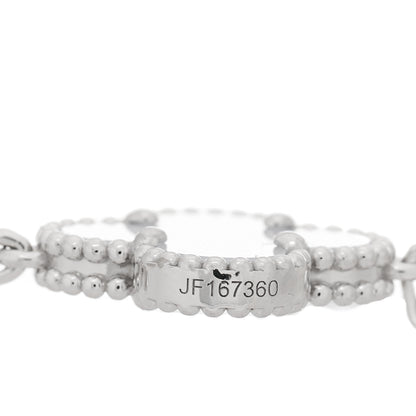 Van Cleef & Arpels 18K White Gold Chalcedony 5 Motifs Vintage Alhambra Bracelet 3 of 4