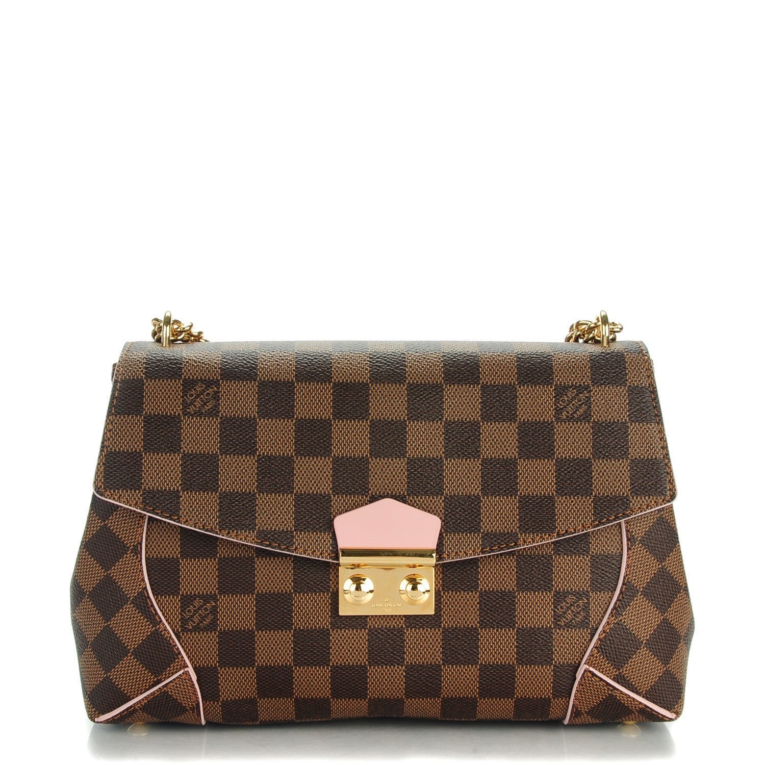 Louis Vuitton Damier Ebene Caissa Clutch Rose Ballerine 1 of 7