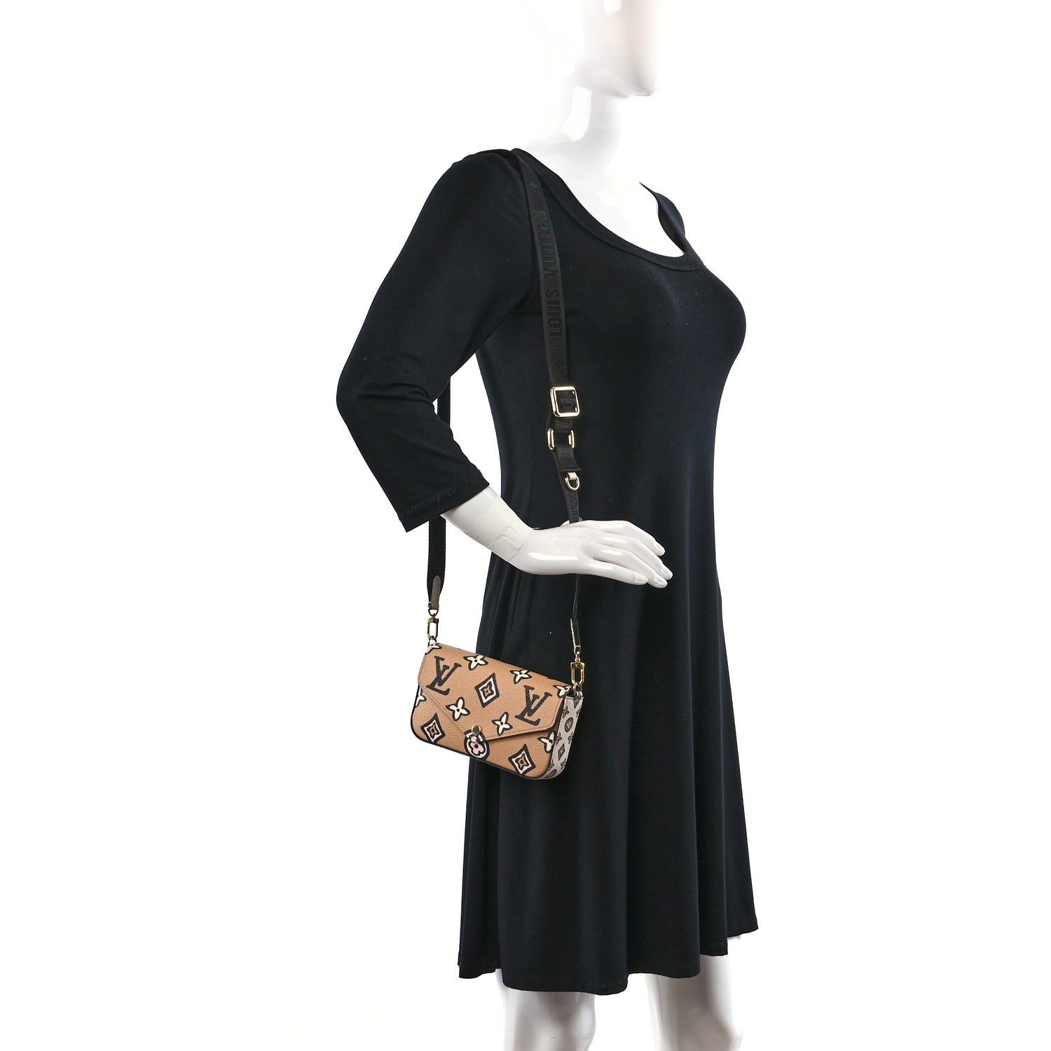 Louis Vuitton Monogram Wild At Heart Felicie Strap & Go Arizona Creme 2 of 10