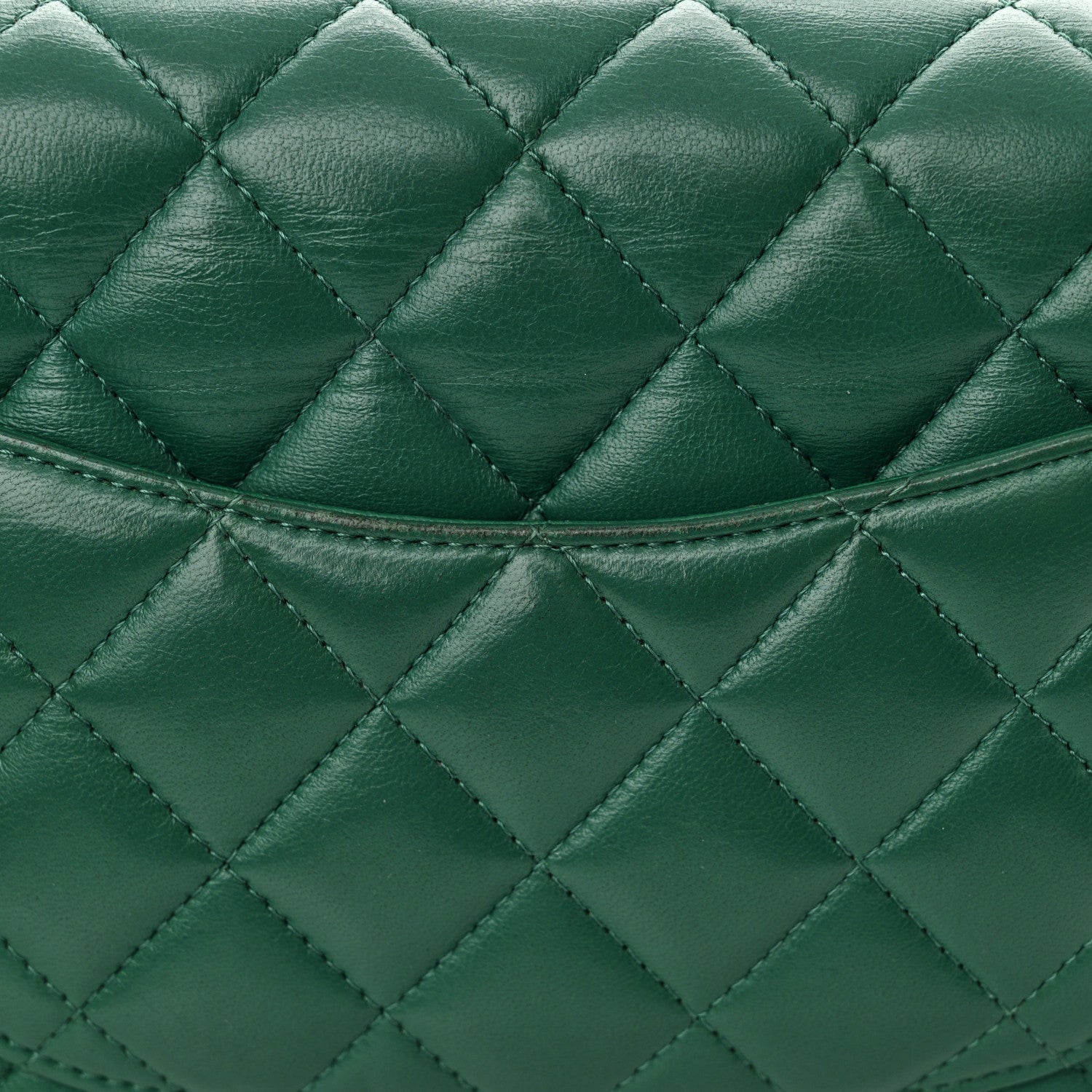 Chanel Lambskin Quilted Mini Rectangular Flap Dark Green 13 of 13