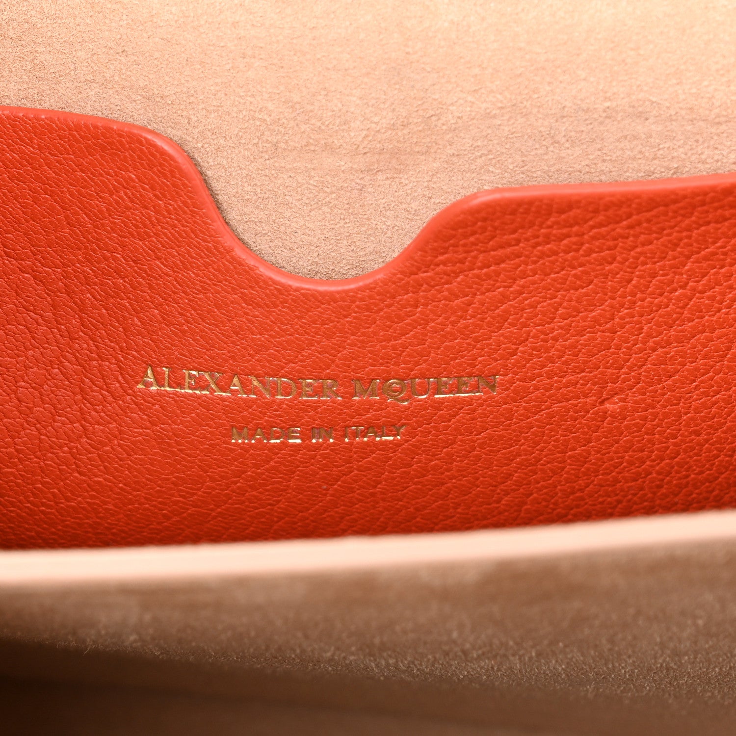 Alexander McQueen Silky Amish Grained Goatskin Box Shoulder Bag 16 Flame 6 of 10