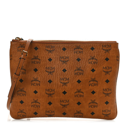 MCM Visetos Medium Crossbody Pouch Cognac 1 of 9
