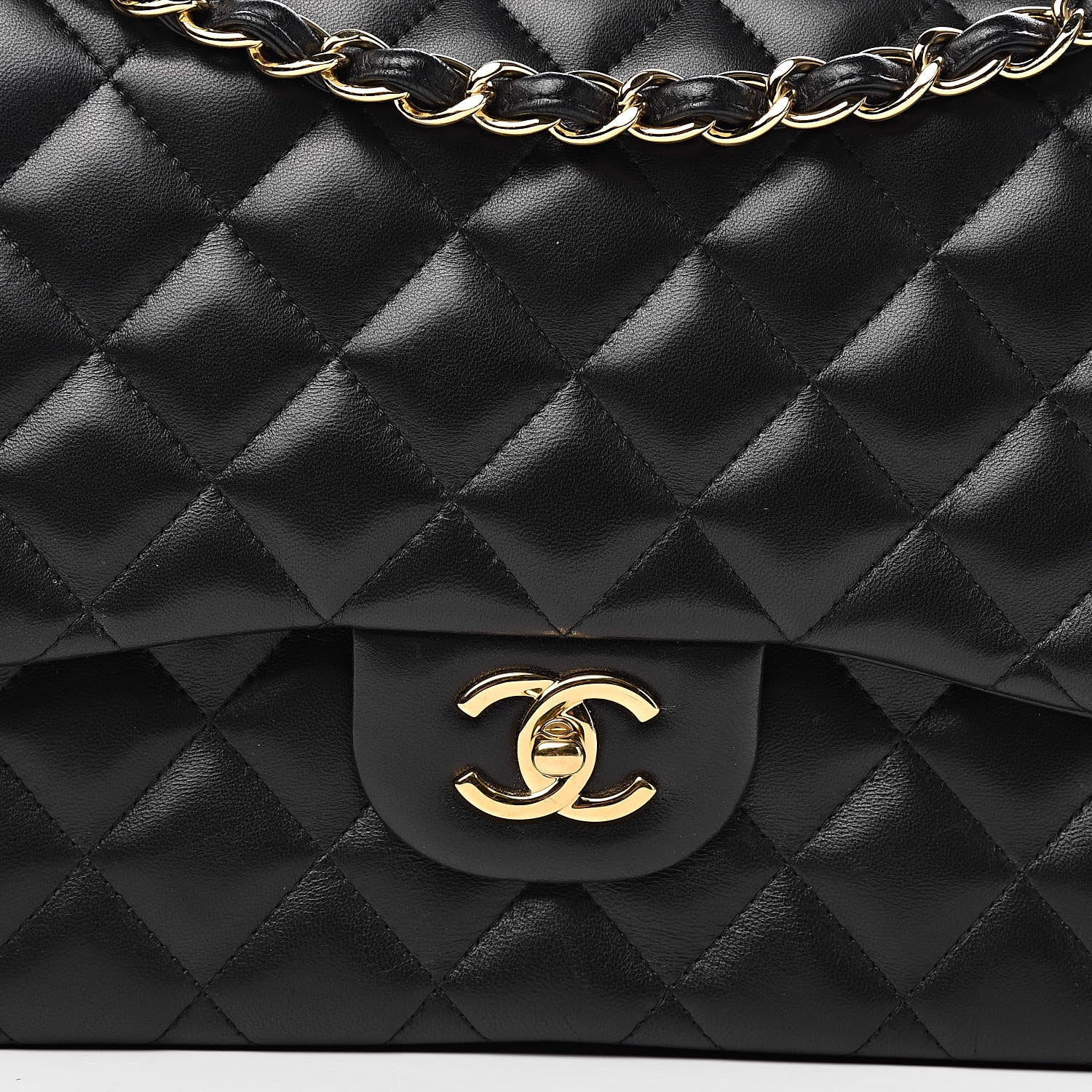 Chanel Lambskin Quilted Jumbo Double Flap Black 15 of 15