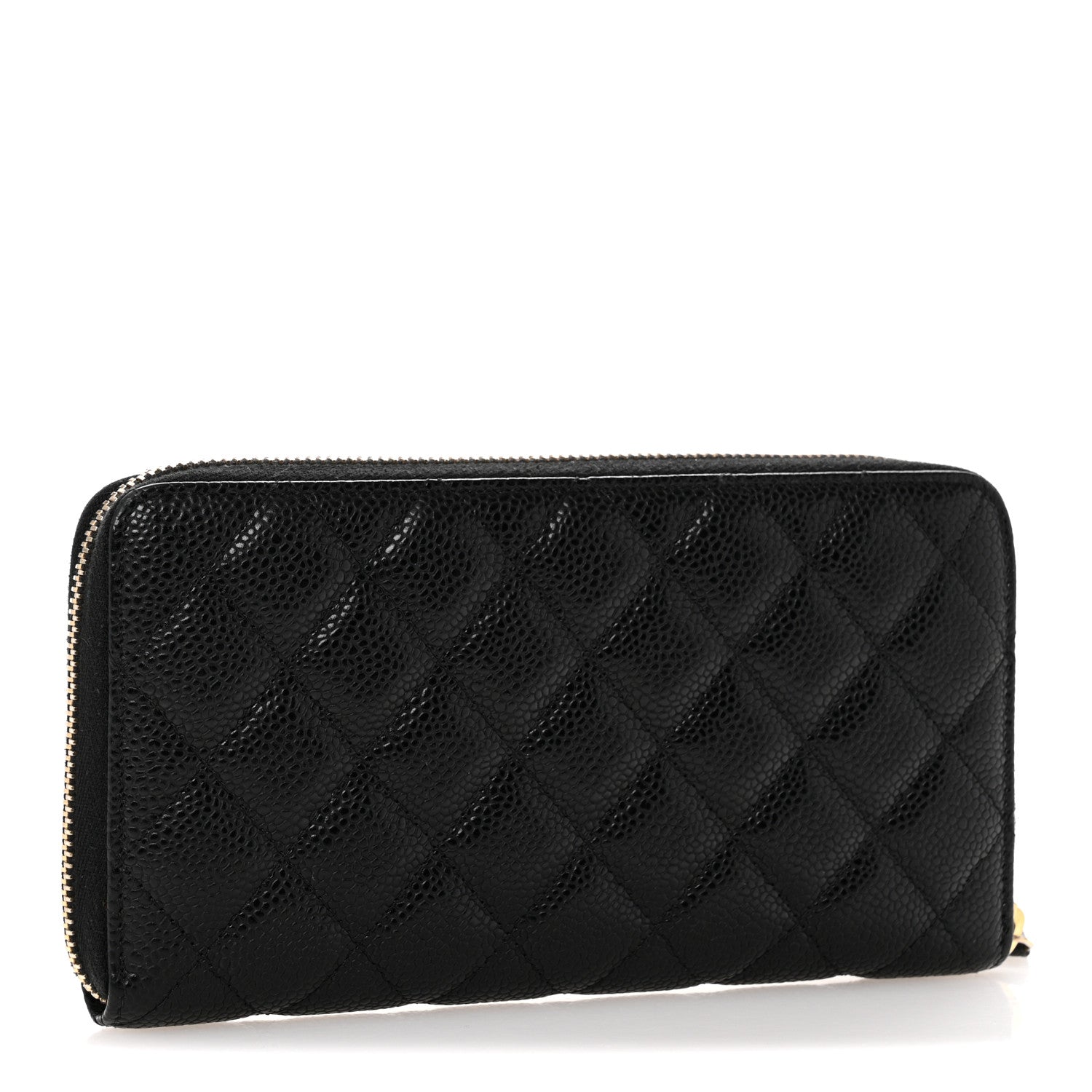 Chanel Caviar Quilted Large Gusset Zip Around Wallet Black 3 of 12