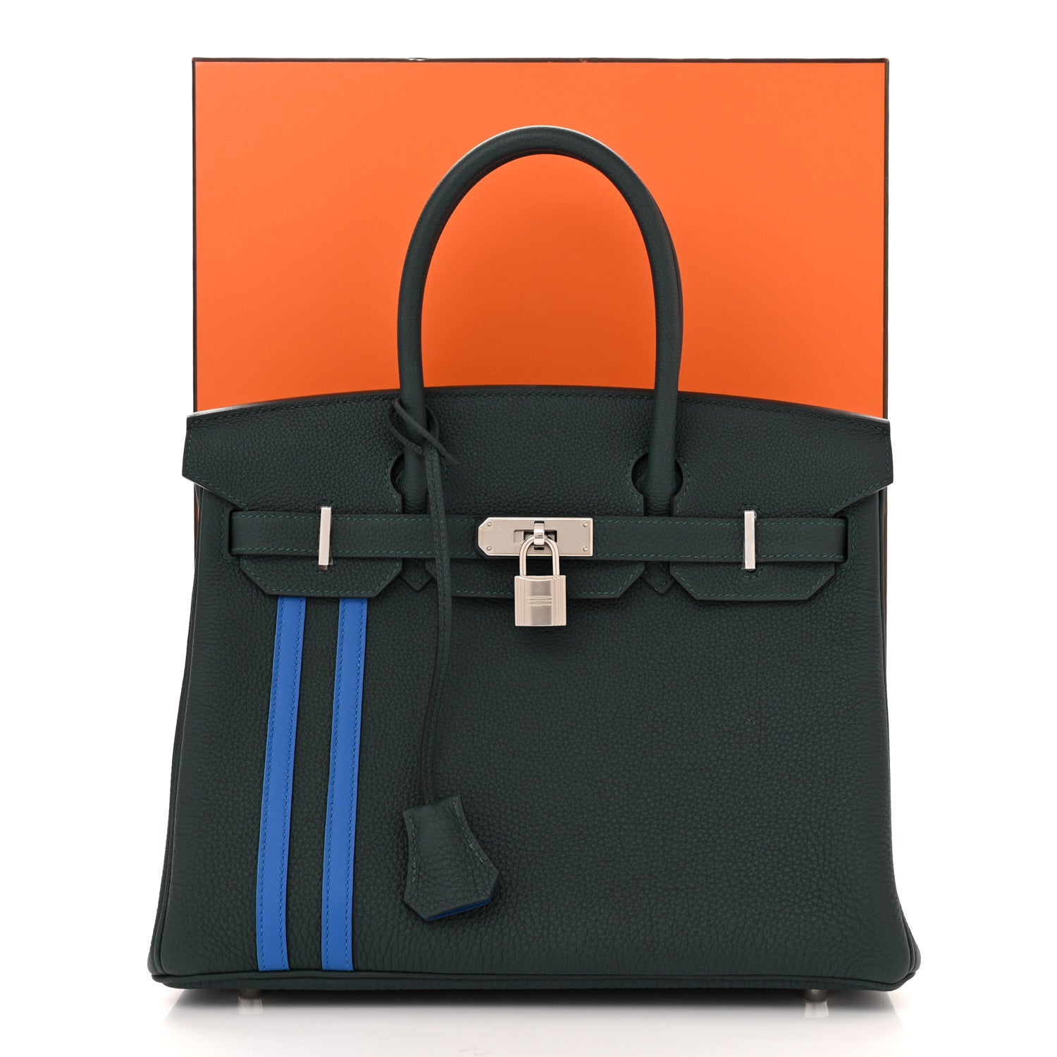 Hermes Togo Swift Officier Birkin 30 Vert Cypress Bleu Zellige 11 of 11