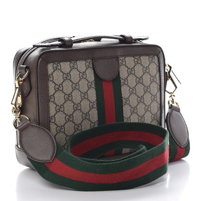 Gucci GG Supreme Monogram Web Small Ophidia Top Handle Shoulder Bag Brown 3 of 11