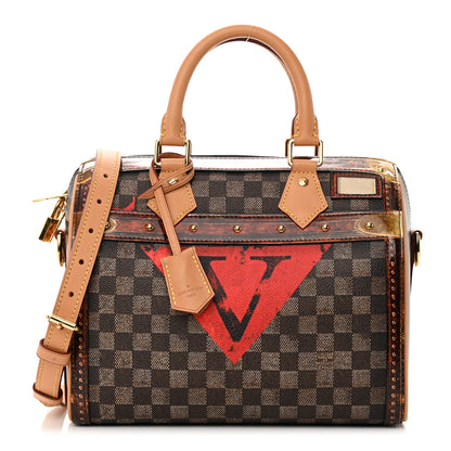 Louis Vuitton Transformed Damier Ebene Time Trunk Speedy Bandouliere 25 Black 1 of 12
