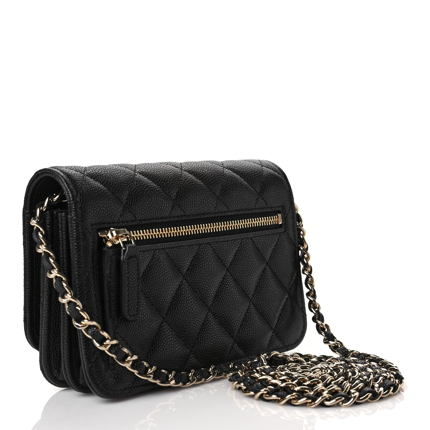 Chanel Caviar Quilted Mini Wallet On Chain WOC Black 4 of 11