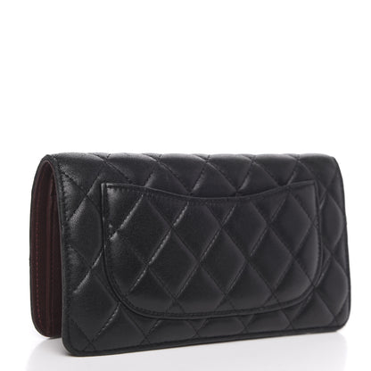 Chanel Lambskin Quilted Yen Wallet Black 3 of 14