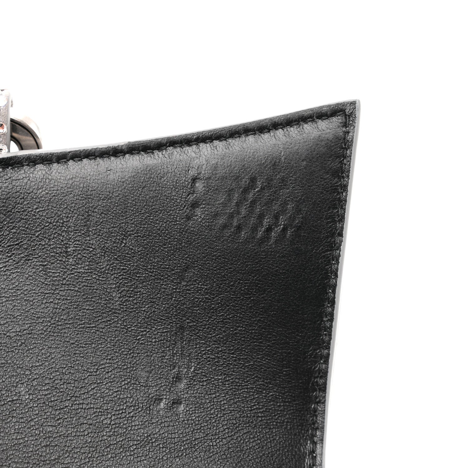 Balenciaga Strass Suede Allover Logo Hourglass Top Handle Bag XS with Chain Silver Black 11 of 12