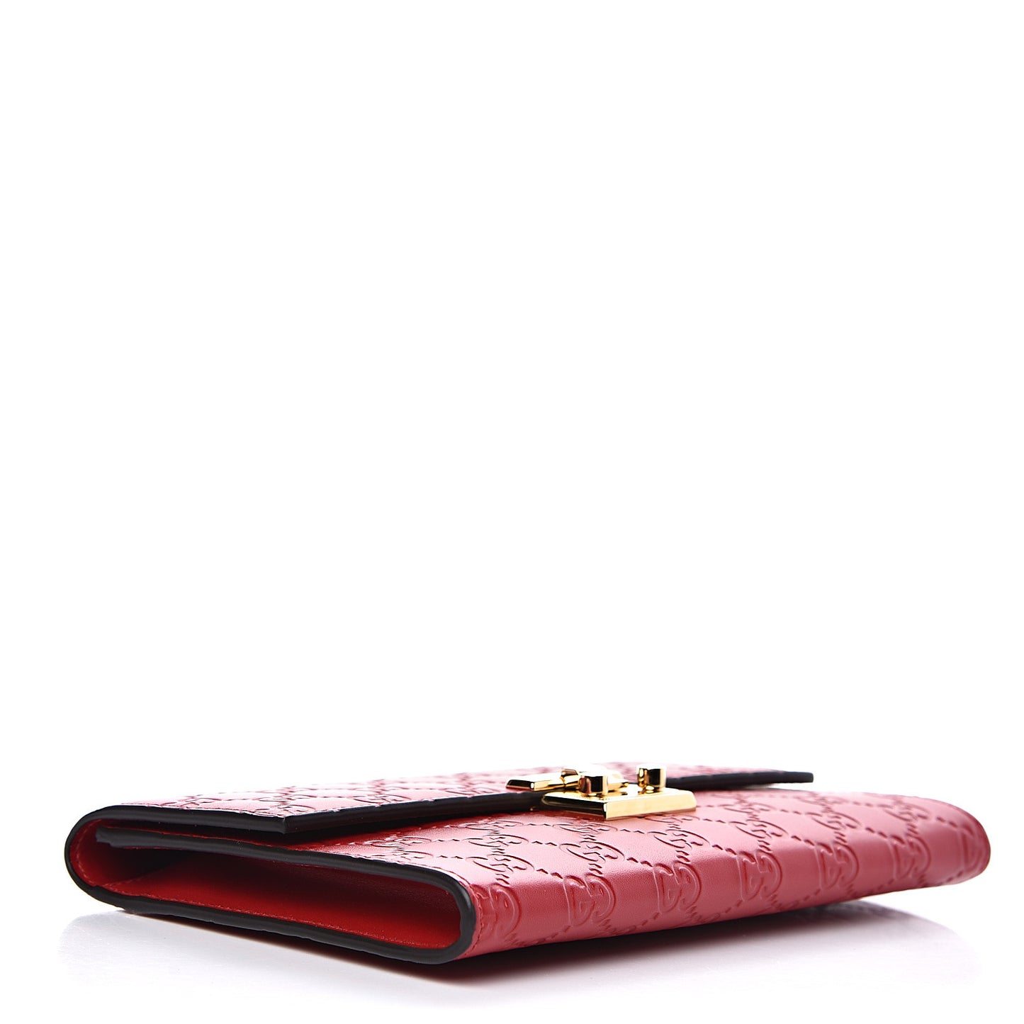 Guccissima Padlock Clutch Hibiscus Red