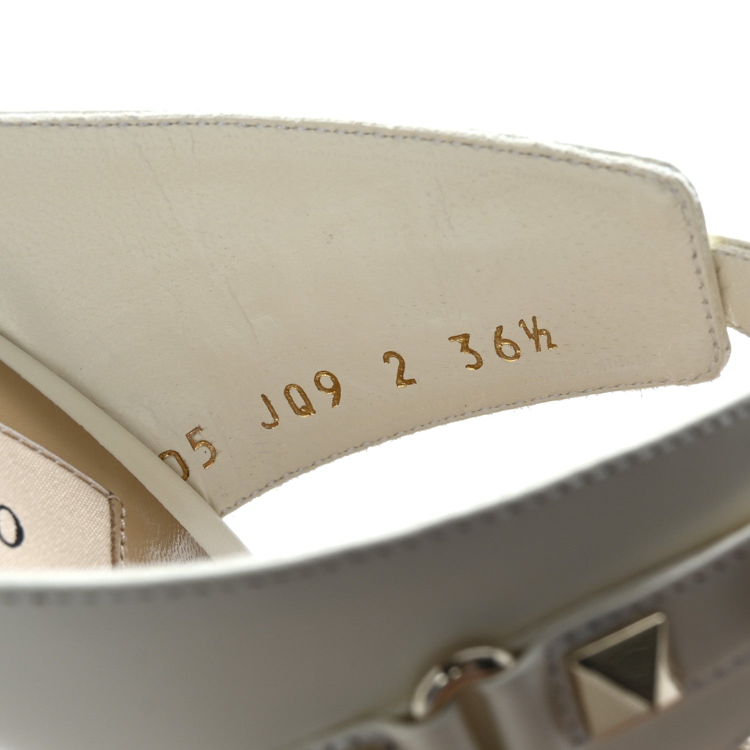 Valentino Garavani Calfskin Rockstud 60mm Sandals 36.5 Light Ivory 9 of 10