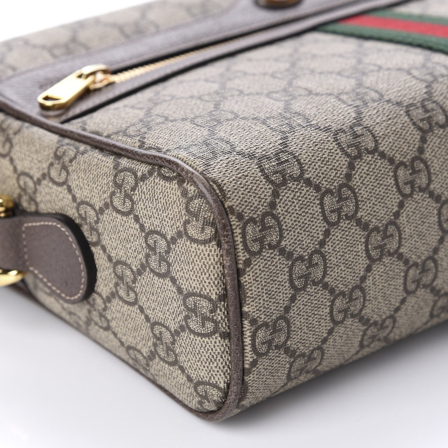GG Supreme Monogram Web Small Ophidia Shoulder Bag Brown