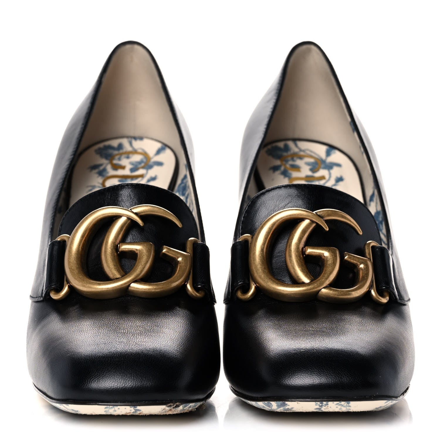 Gucci Malaga Kid GG Victoire 95mm Loafer Pumps 37 Black 2 of 8