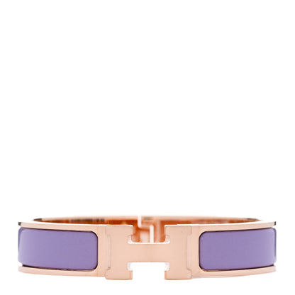 Hermes Enamel Narrow Clic Clac H Bracelet PM Lilas 1 of 5