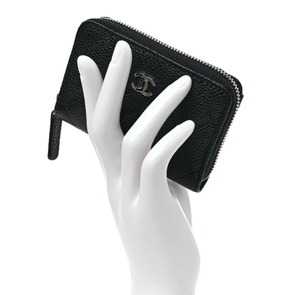 Chanel Caviar Quilted Zip Coin Purse Black 2 of 8