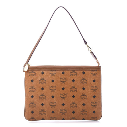 MCM Visetos Medium Stark Wristlet Pouch Cognac 1 of 10