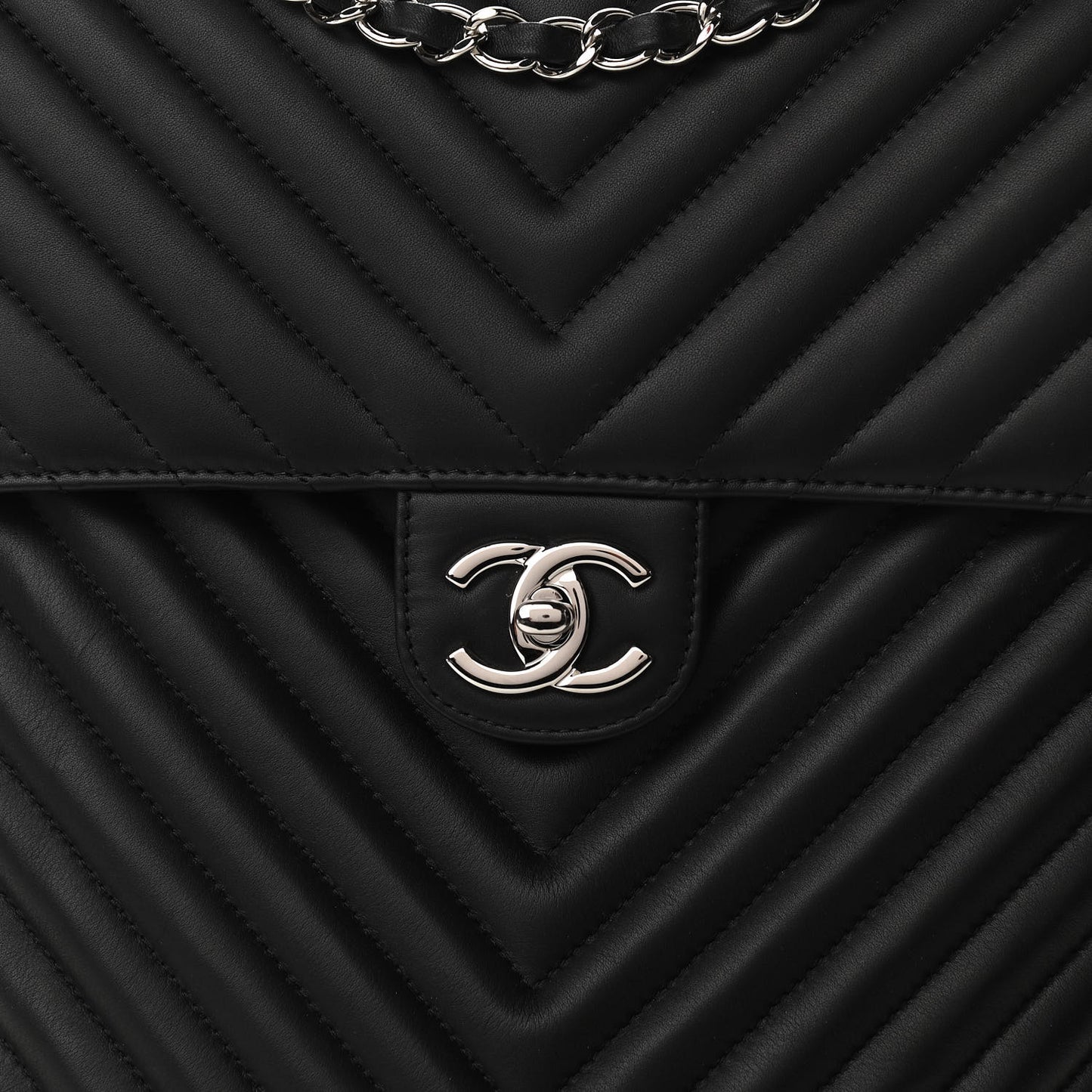 Calfskin Chevron Quilted Large Urban Spirit Backpack Black