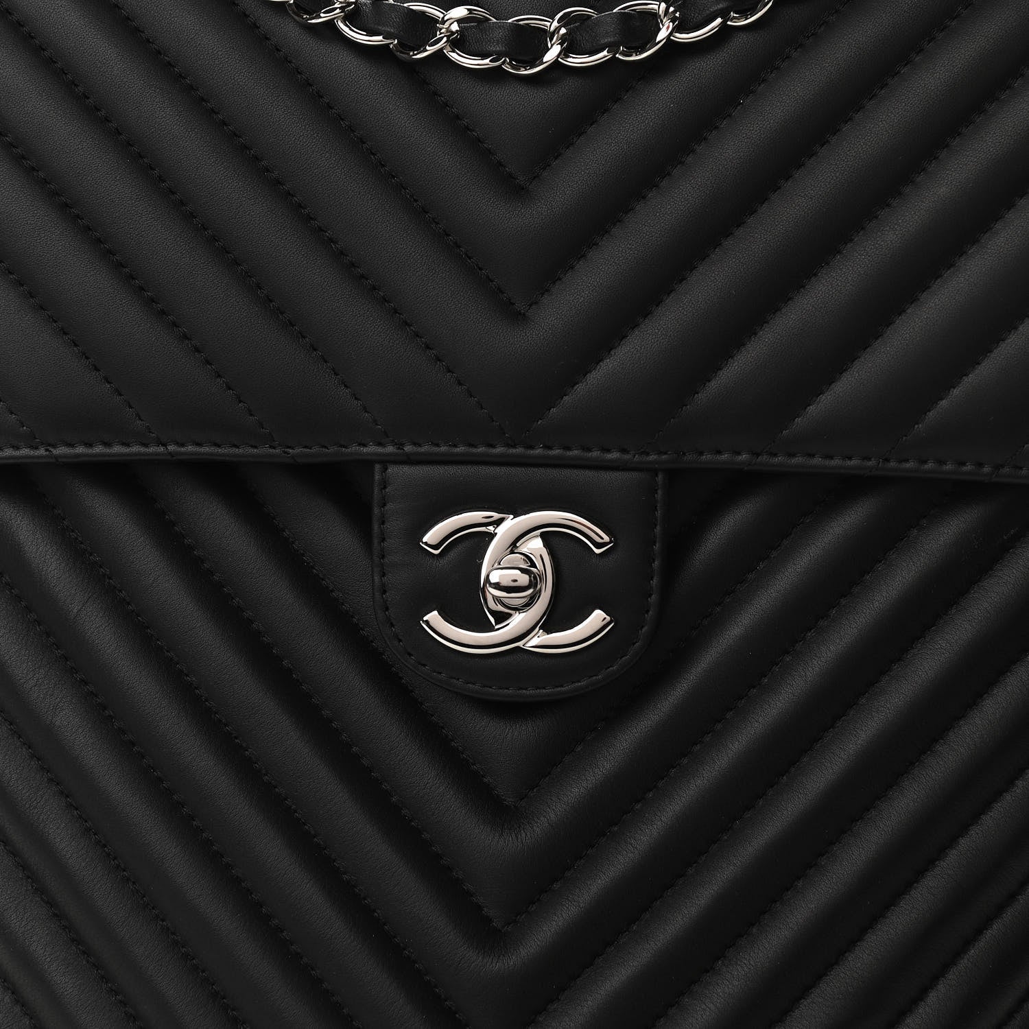 Chanel Calfskin Chevron Quilted Large Urban Spirit Backpack Black 8 of 11