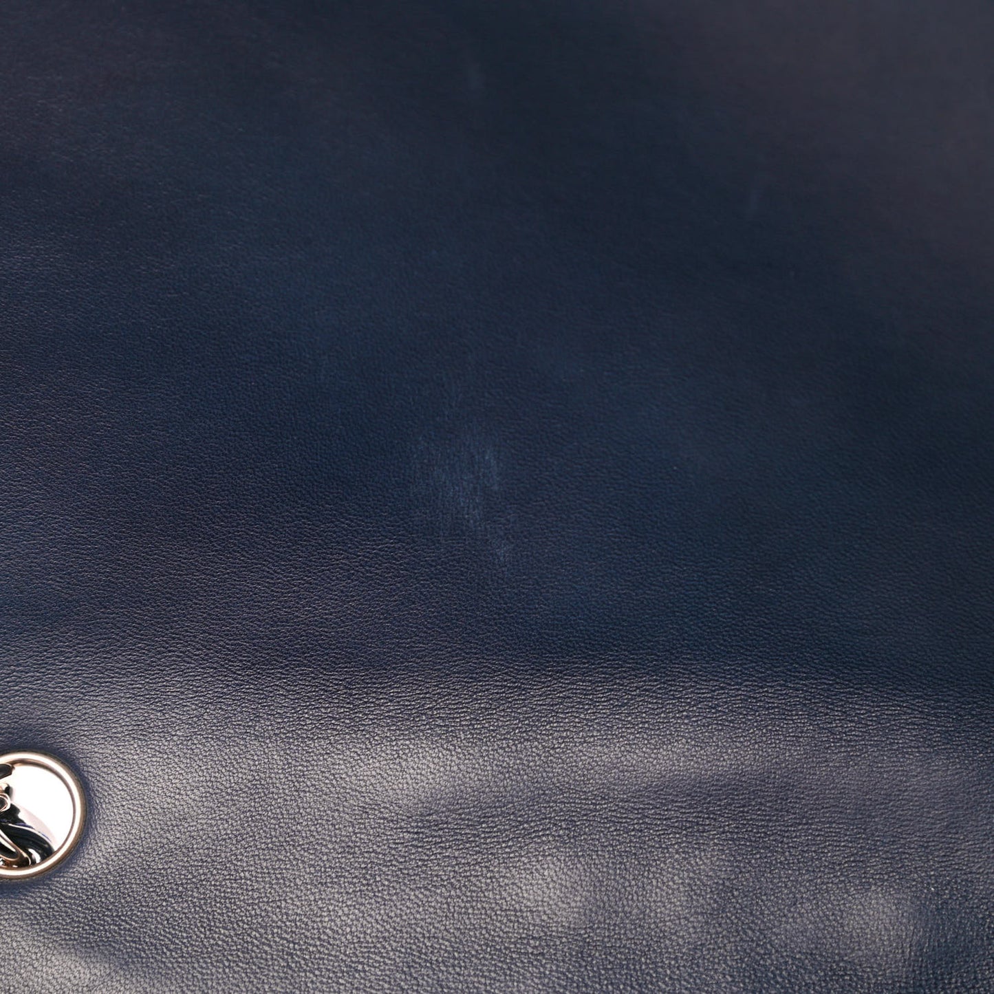 Patent Quilted Jumbo Single Flap Navy