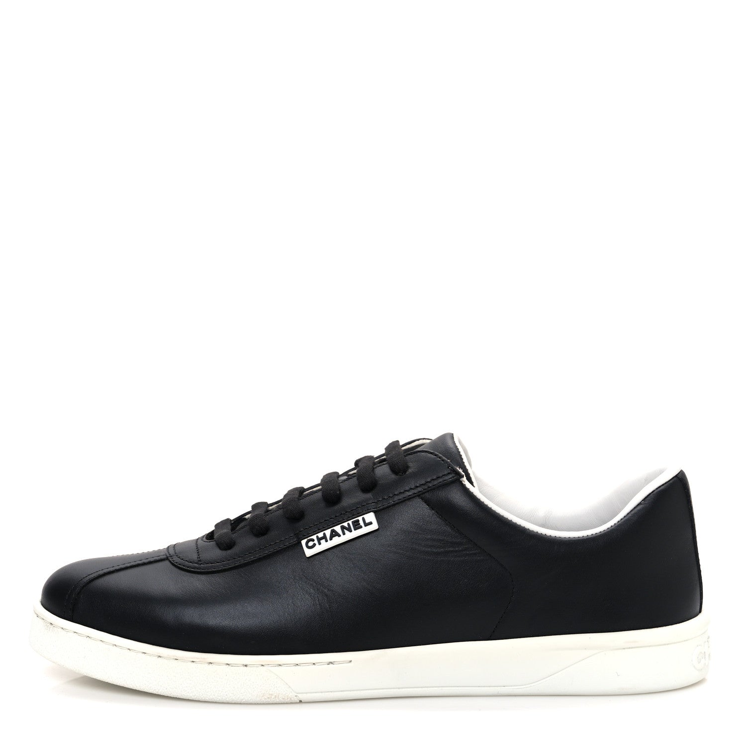 Chanel Calfskin CC Mens Sneakers 44 Black 1 of 11