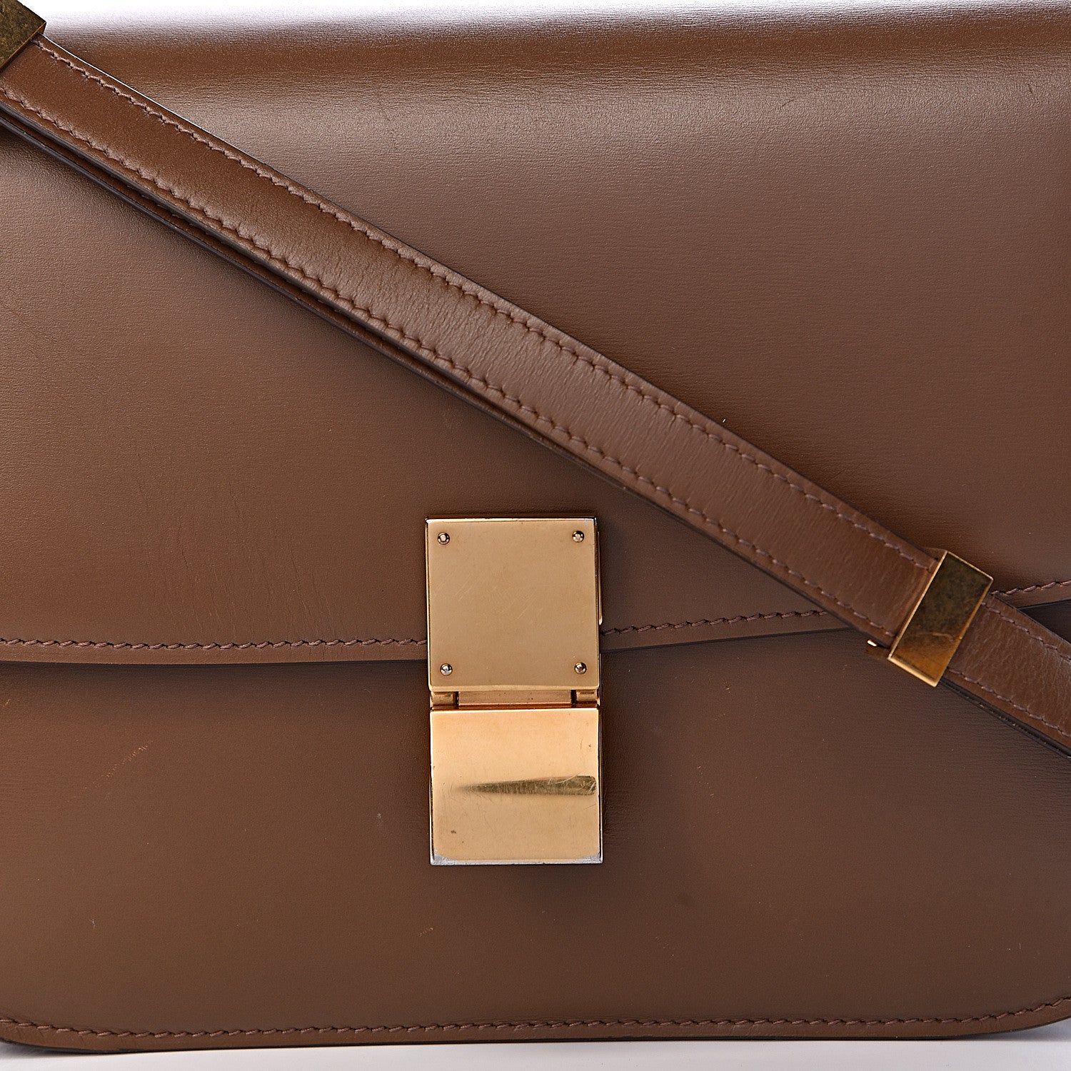 Celine Box Calfskin Medium Classic Box Flap Bag Camel 9 of 12