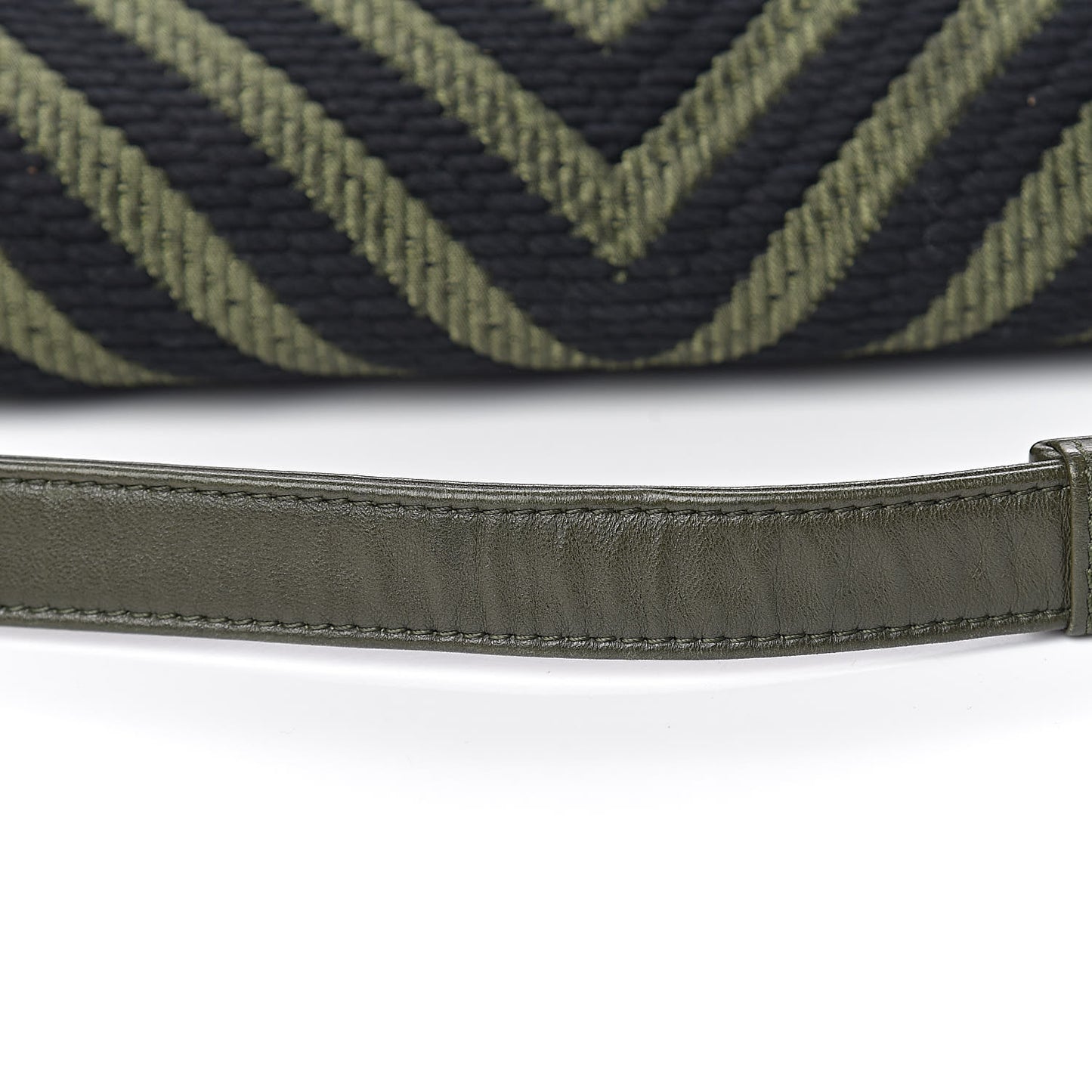 Fabric Chevron Braided Medium Boy Flap Black Dark Green