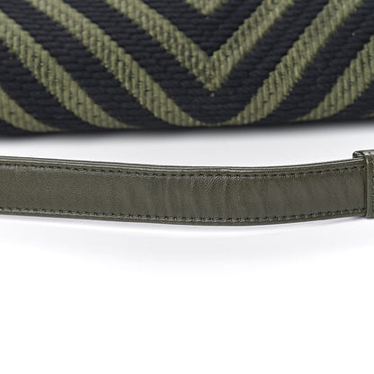Chanel Fabric Chevron Braided Medium Boy Flap Black Dark Green 15 of 28