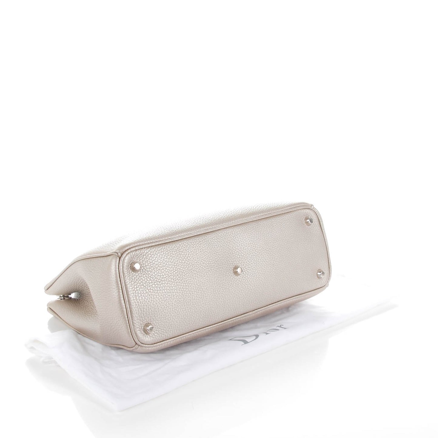 Metallic Bullcalf Medium Diorissimo Bag Champagne
