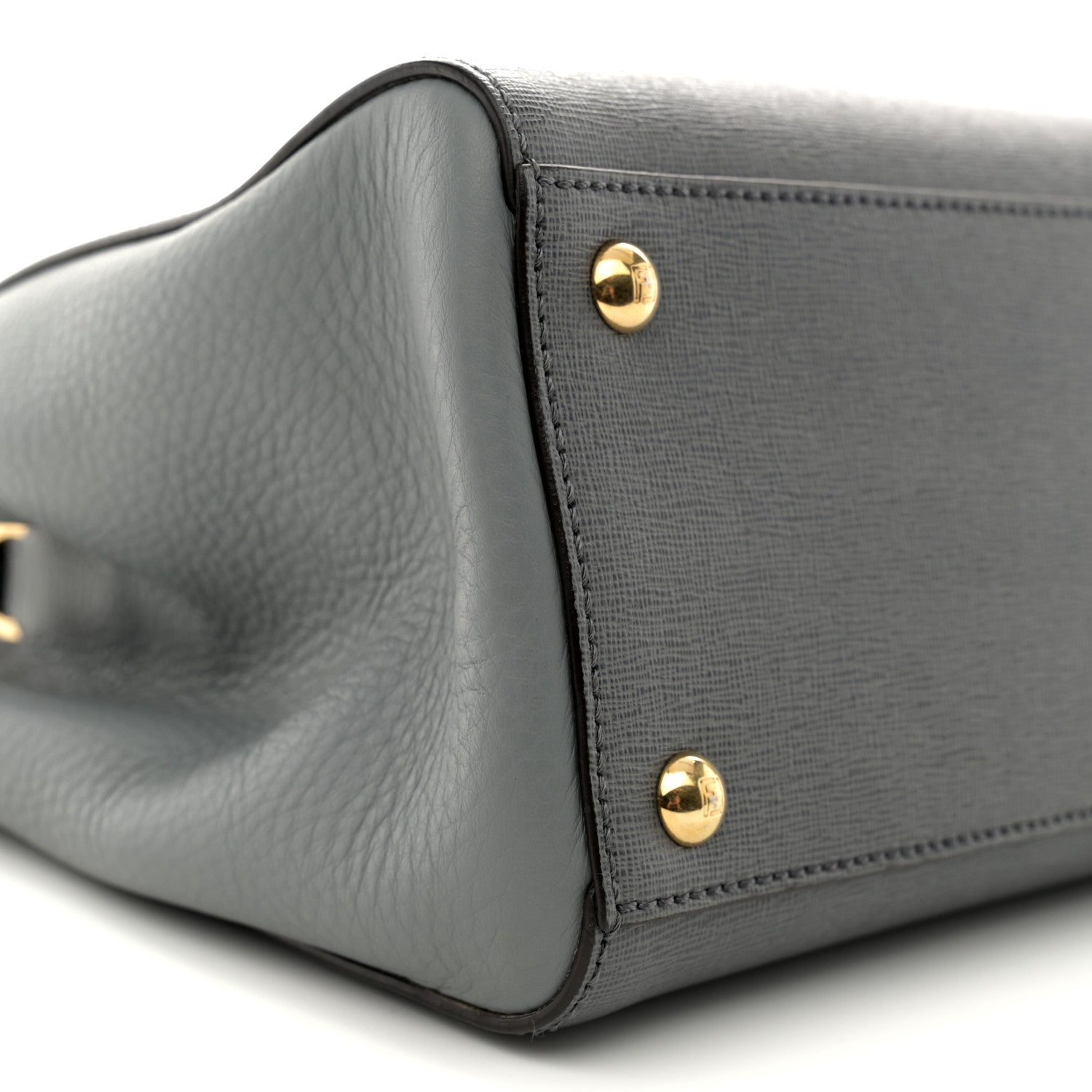 Fendi Vitello Elite Petite 2Jours Tote Grigio Grigio Chiaro 9 of 10