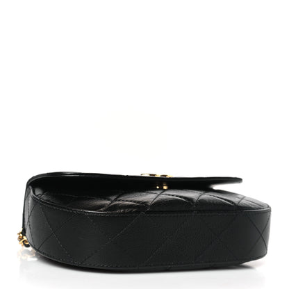 Chanel Shiny Aged Calfskin Quilted Top Handle Clutch With Chain Black 4 of 9