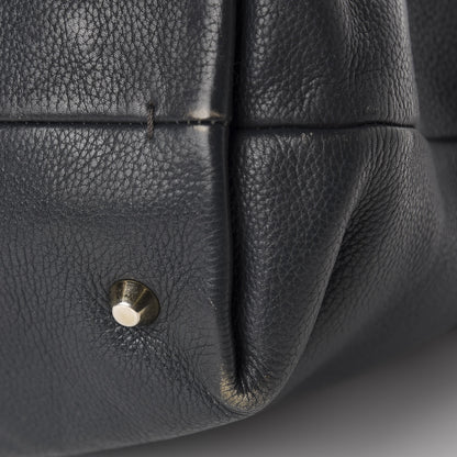 Lanvin Grained Calfskin New Easy Shopper Tote Navy Black 12 of 20