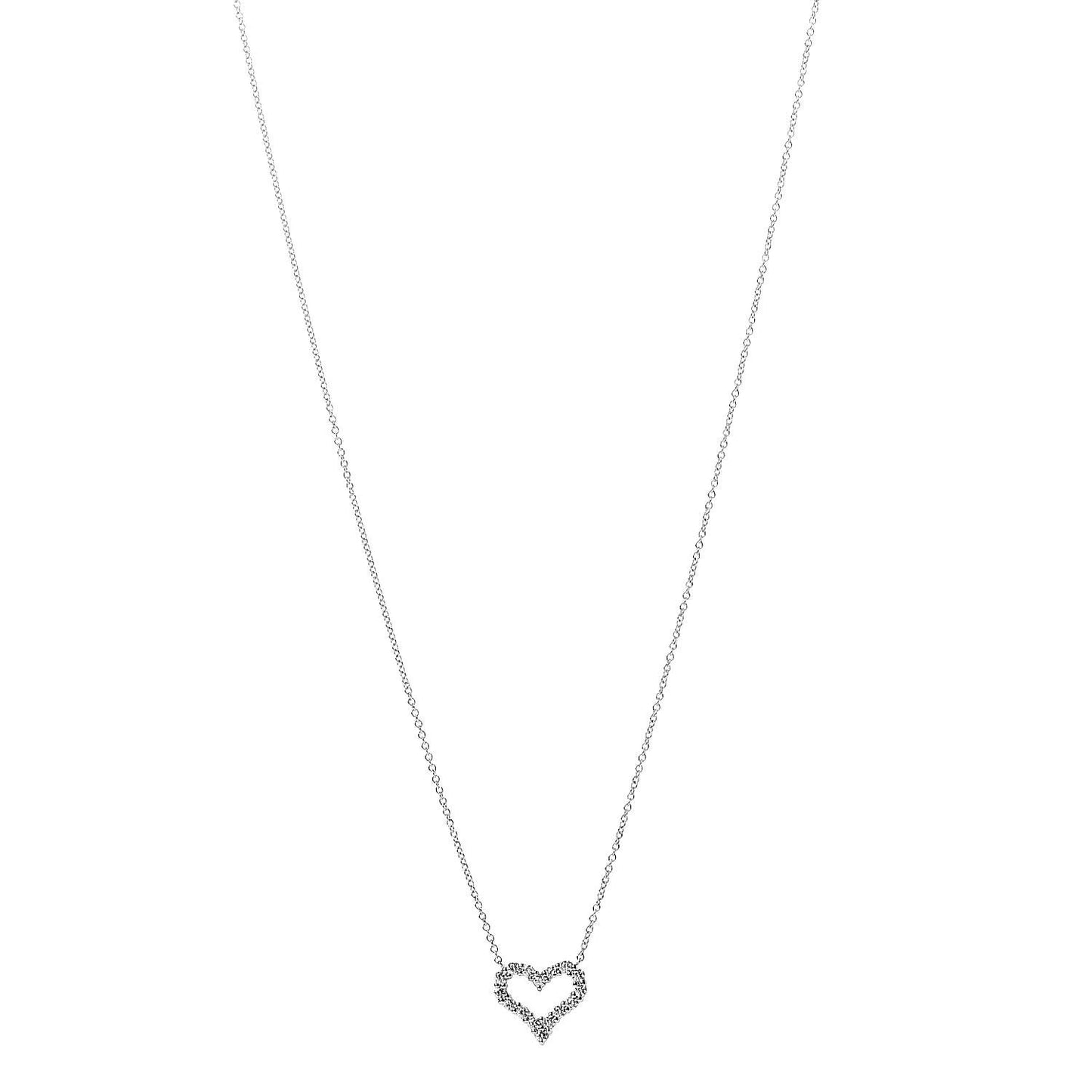 Platinum Diamond Mini Heart Pendant Necklace