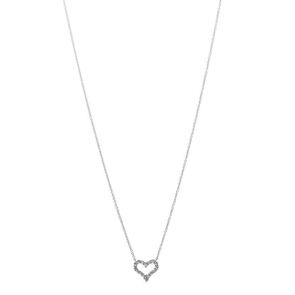 Tiffany Platinum Diamond Mini Heart Pendant Necklace 1 of 8