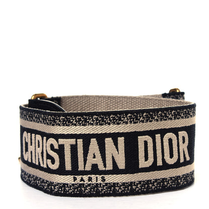 Christian Dior Canvas Embroidered Shoulder Strap Black 2 of 2