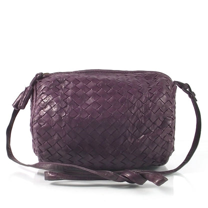 Bottega Veneta Leather Woven Shoulder Bag Purple 1 of 8