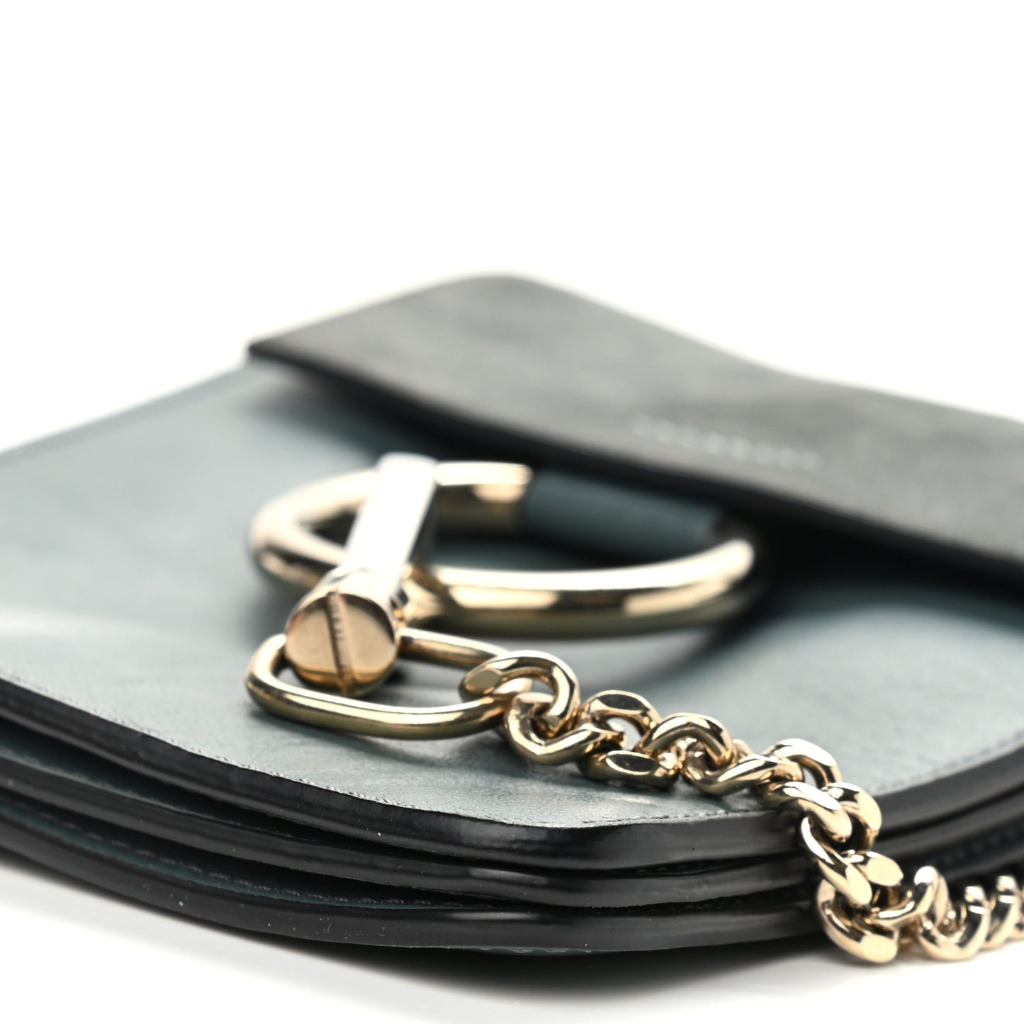 Suede Calfskin Mini Faye Bracelet Bag Cloudy Blue