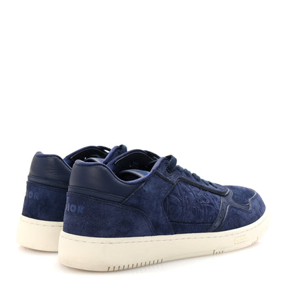 Christian Dior Suede Calfskin Oblique Mens B27 Uptown Low Top Sneaker 43 Navy Blue 5 of 9