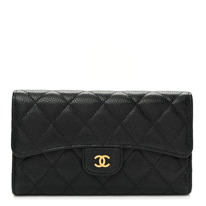 Chanel Caviar Quilted Large Flap Wallet Black 1 of 12