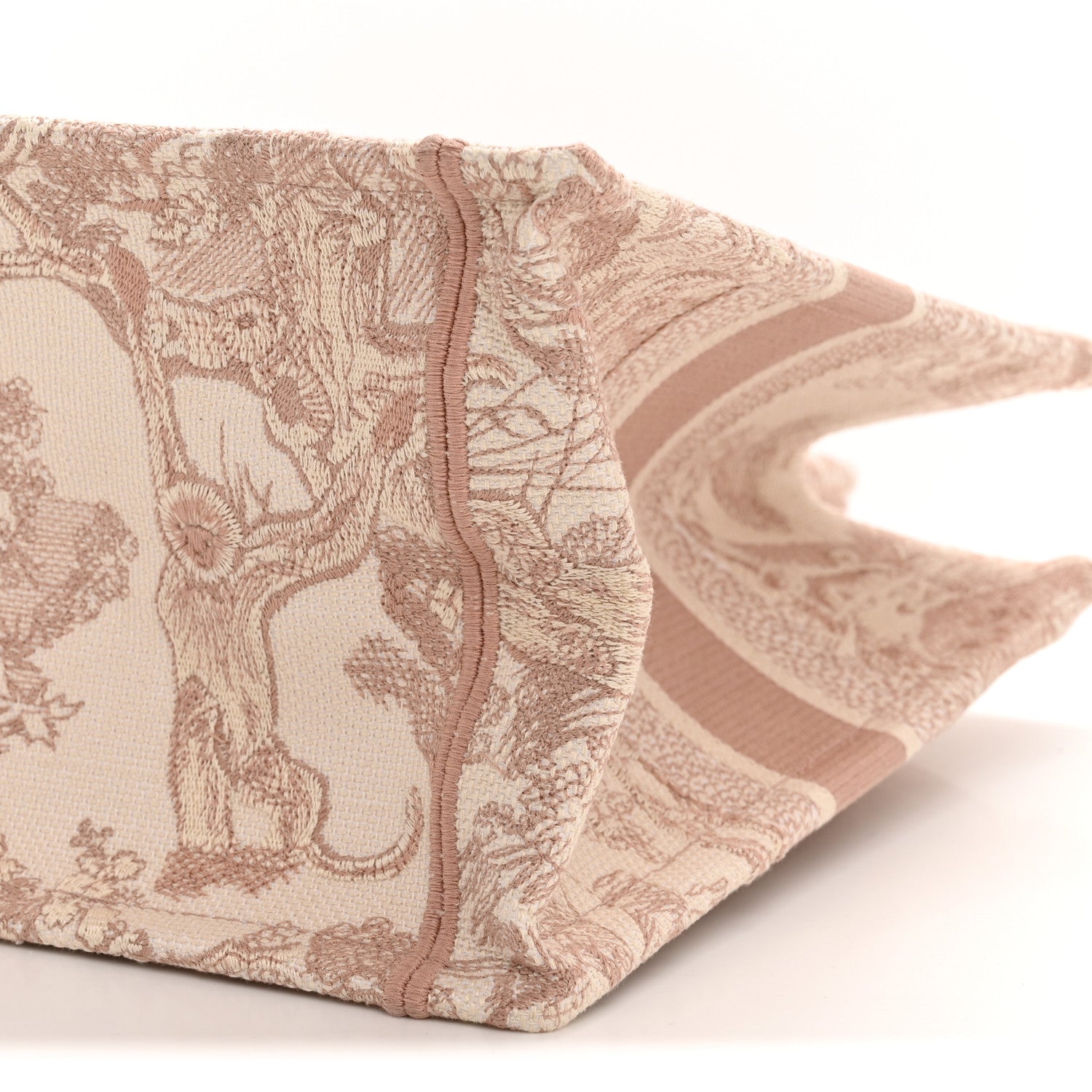 Christian Dior Canvas Embroidered Medium Dioriviera Toile De Jouy Book Tote Rose 10 of 12