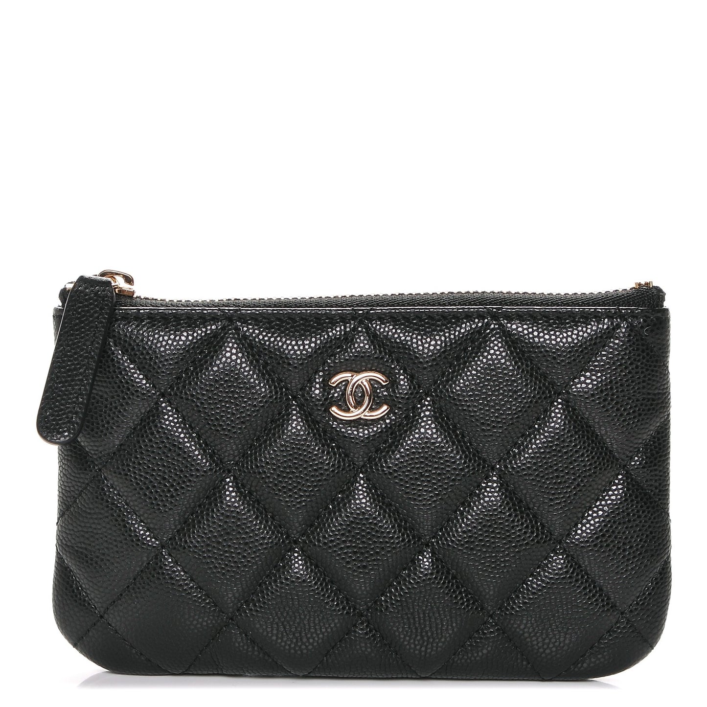 Caviar Quilted Small Cosmetic Case Black