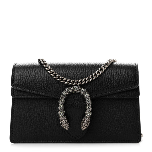Calfskin Super Mini Dionysus Shoulder Bag Black