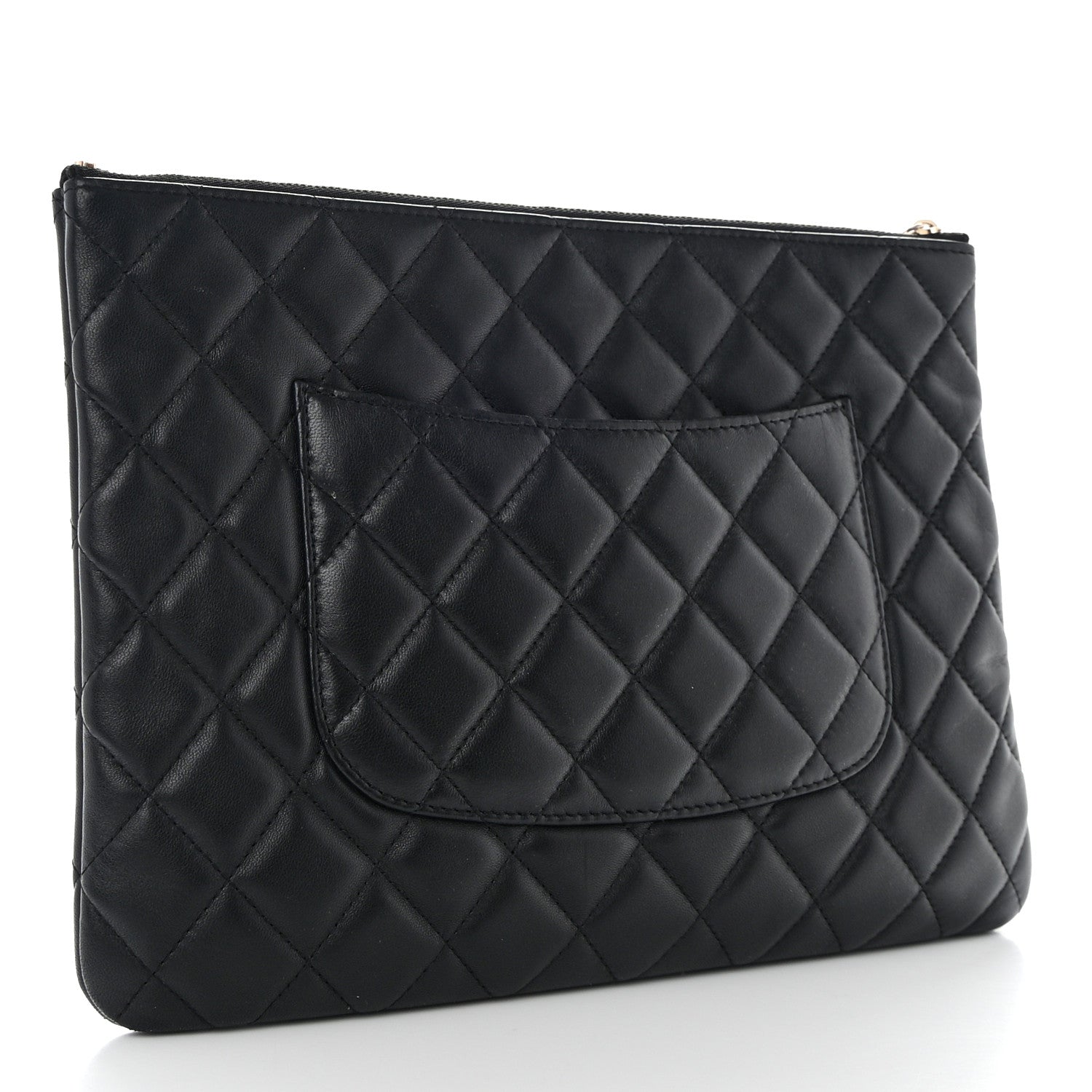 Chanel Lambskin Quilted Medium Cosmetic Case Black 3 of 8