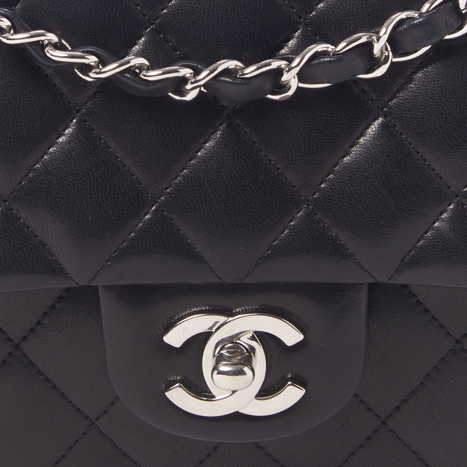 Chanel Lambskin Quilted Medium Double Flap Black 7 of 9
