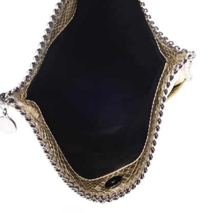 Stella McCartney Metallic Snakeskin Embossed Fold Over Falabella Clutch Gold 7 of 8