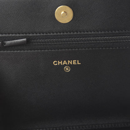 Chanel Caviar Quilted Boy Wallet On Chain WOC Black 8 of 11