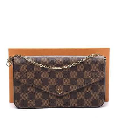 Louis Vuitton Damier Ebene Pochette Felicie Chain Wallet 10 of 10